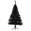 kunstigt halvt juletræ med juletræsfod 120 cm PVC sort