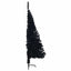 kunstigt halvt juletræ med juletræsfod 120 cm PVC sort