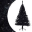kunstigt halvt juletræ med juletræsfod 150 cm PVC sort