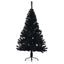 kunstigt halvt juletræ med juletræsfod 150 cm PVC sort