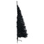 kunstigt halvt juletræ med juletræsfod 180 cm PVC sort