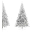 kunstigt halvt juletræ med juletræsfod 240 cm PET sølvfarvet