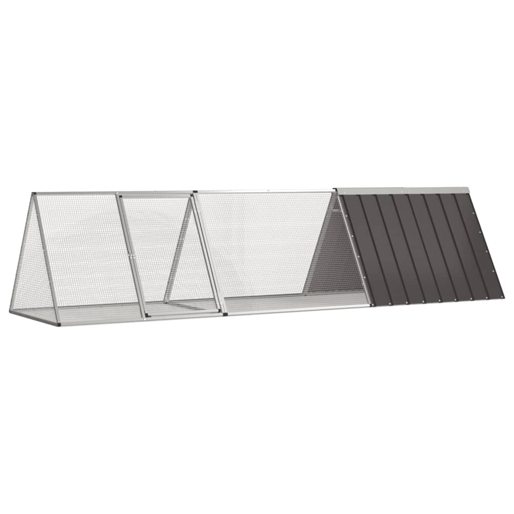 kaninbur antracit 302,5x80,5x71 cm galvaniseret stål billede