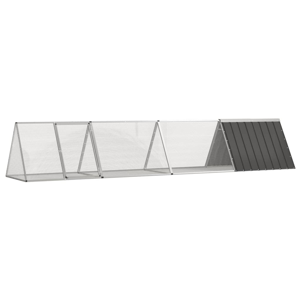 kaninbur 403,5x80,5x71 cm galvaniseret stål antracitgrå billede