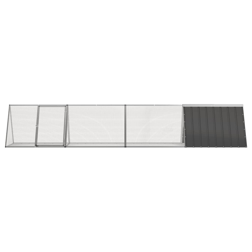 kaninbur 403,5x80,5x71 cm galvaniseret stål antracitgrå