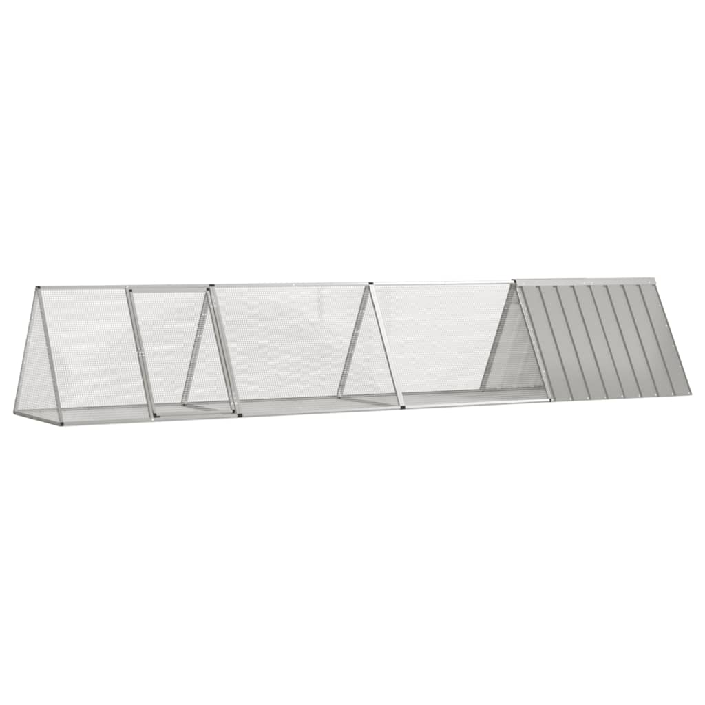 kaninbur 403,5x80,5x71 cm galvaniseret stål grå billede