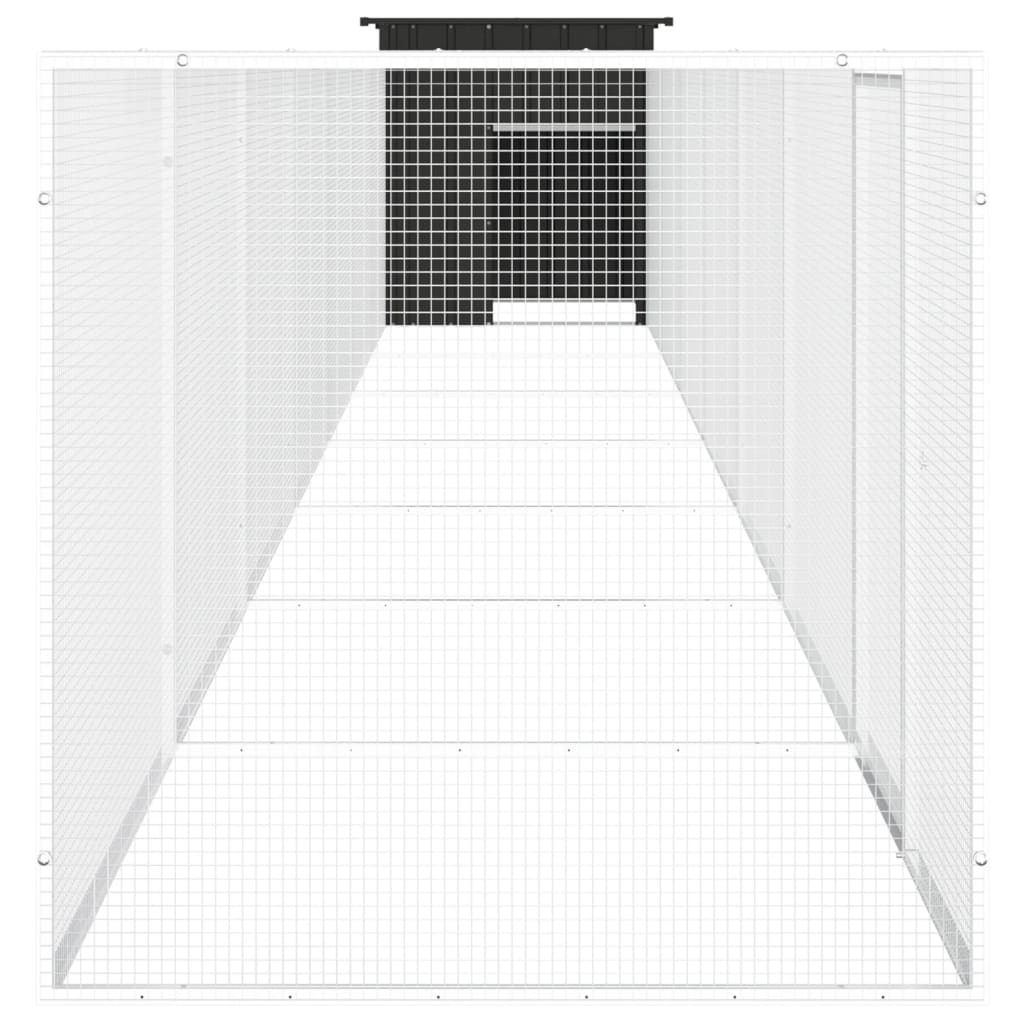 hønsegård 800x91x100 cm galvaniseret stål antracitgrå