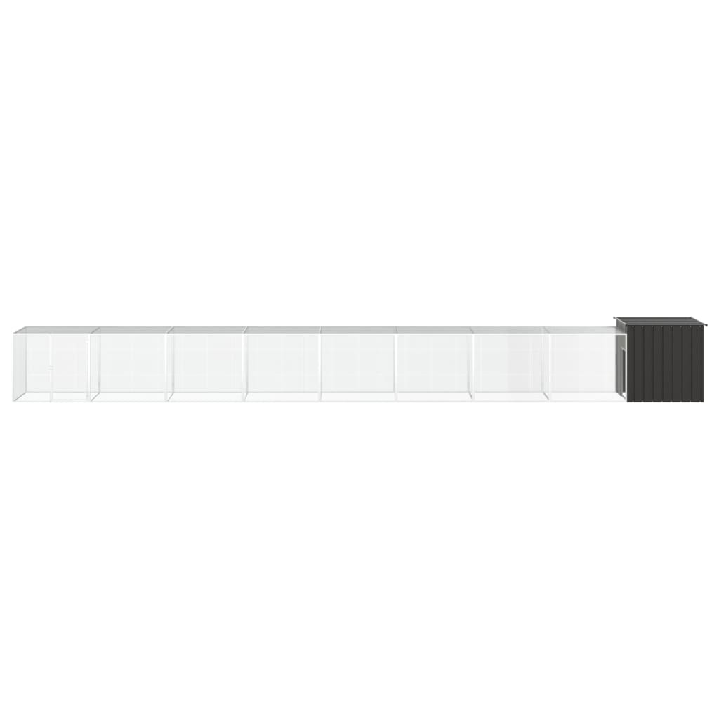 hønsegård 900x91x100 cm galvaniseret stål antracitgrå
