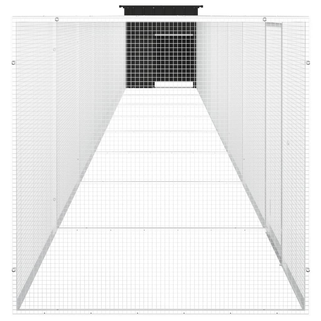 hønsegård 900x91x100 cm galvaniseret stål antracitgrå