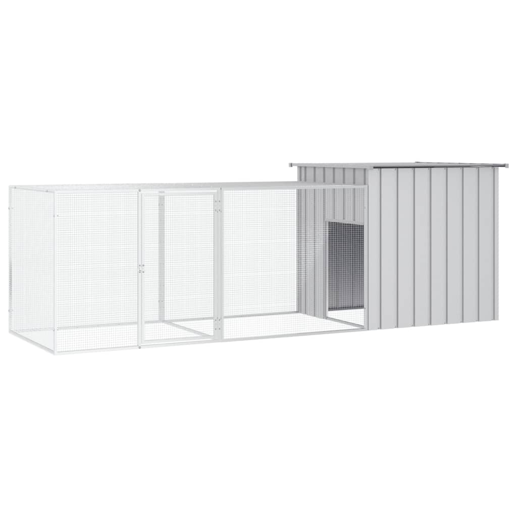 hønsehus 300x91x100 cm galvaniseret stål grå billede