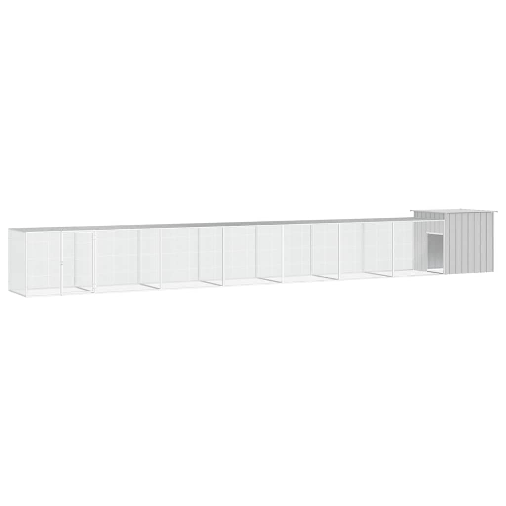 hønsehus 700x91x100 cm galvaniseret stål grå billede
