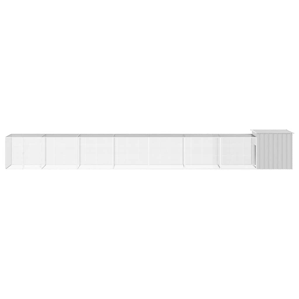 hønsehus 800x91x100 cm galvaniseret stål grå