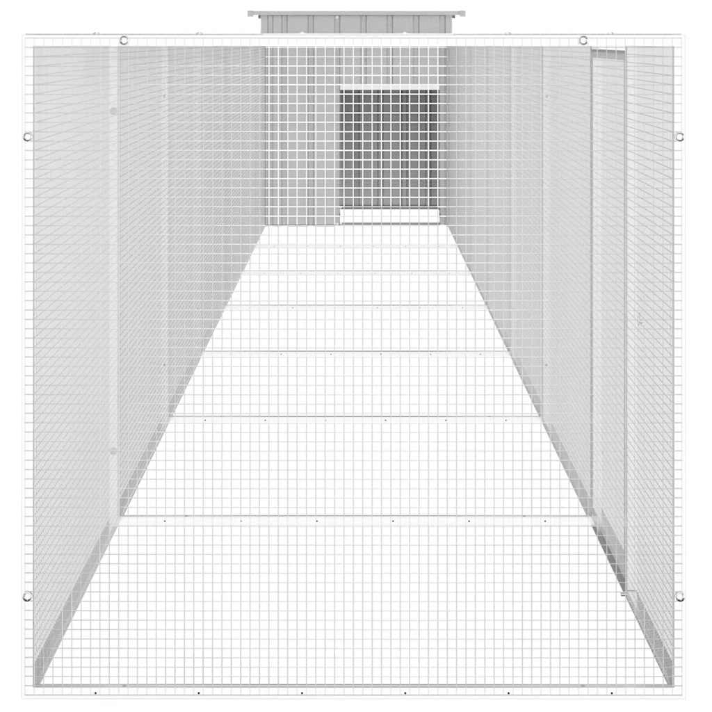 hønsehus 800x91x100 cm galvaniseret stål grå