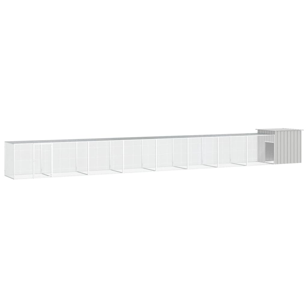 hønsehus 900x91x100 cm galvaniseret stål grå