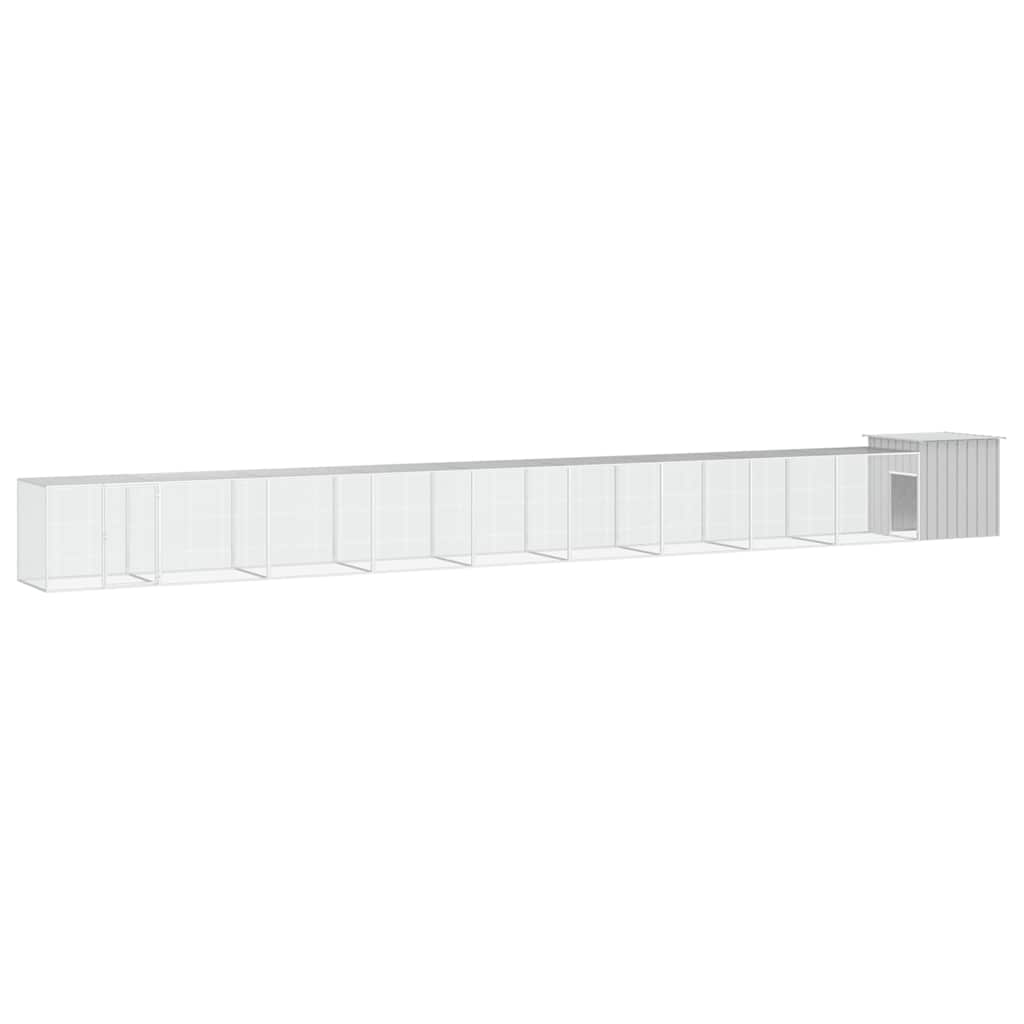 hønsehus 1000x91x100 cm galvaniseret stål grå