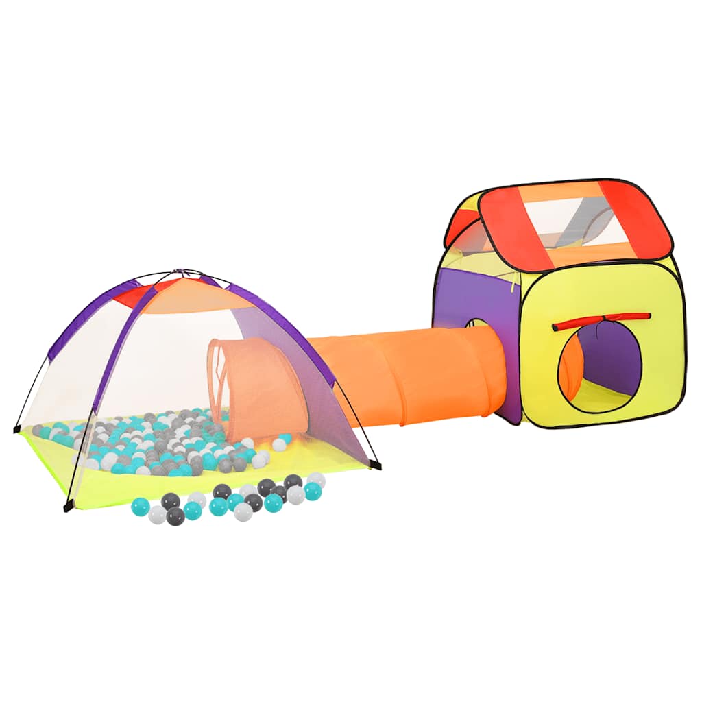 legetelt til børn 338x123x111 cm 250 bolde flerfarvet