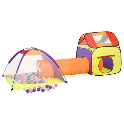 legetelt til børn 338x123x111 cm 250 bolde flerfarvet