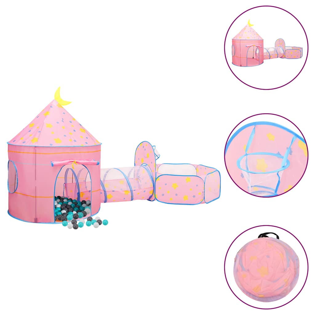 legetelt til børn med 250 bolde 301x120x128 cm pink billede