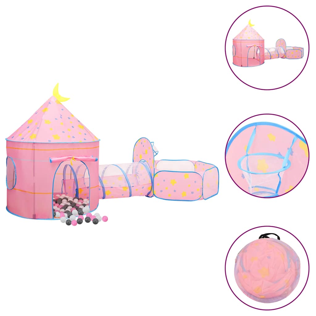 legetelt til børn med 250 bolde 301x120x128 cm pink billede