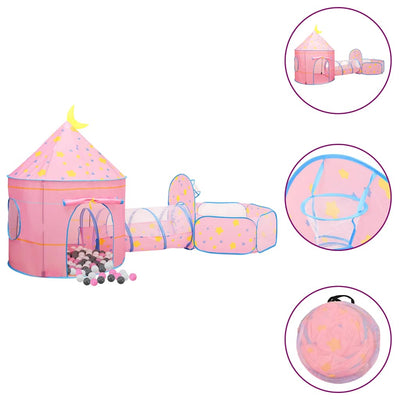 legetelt til børn med 250 bolde 301x120x128 cm pink