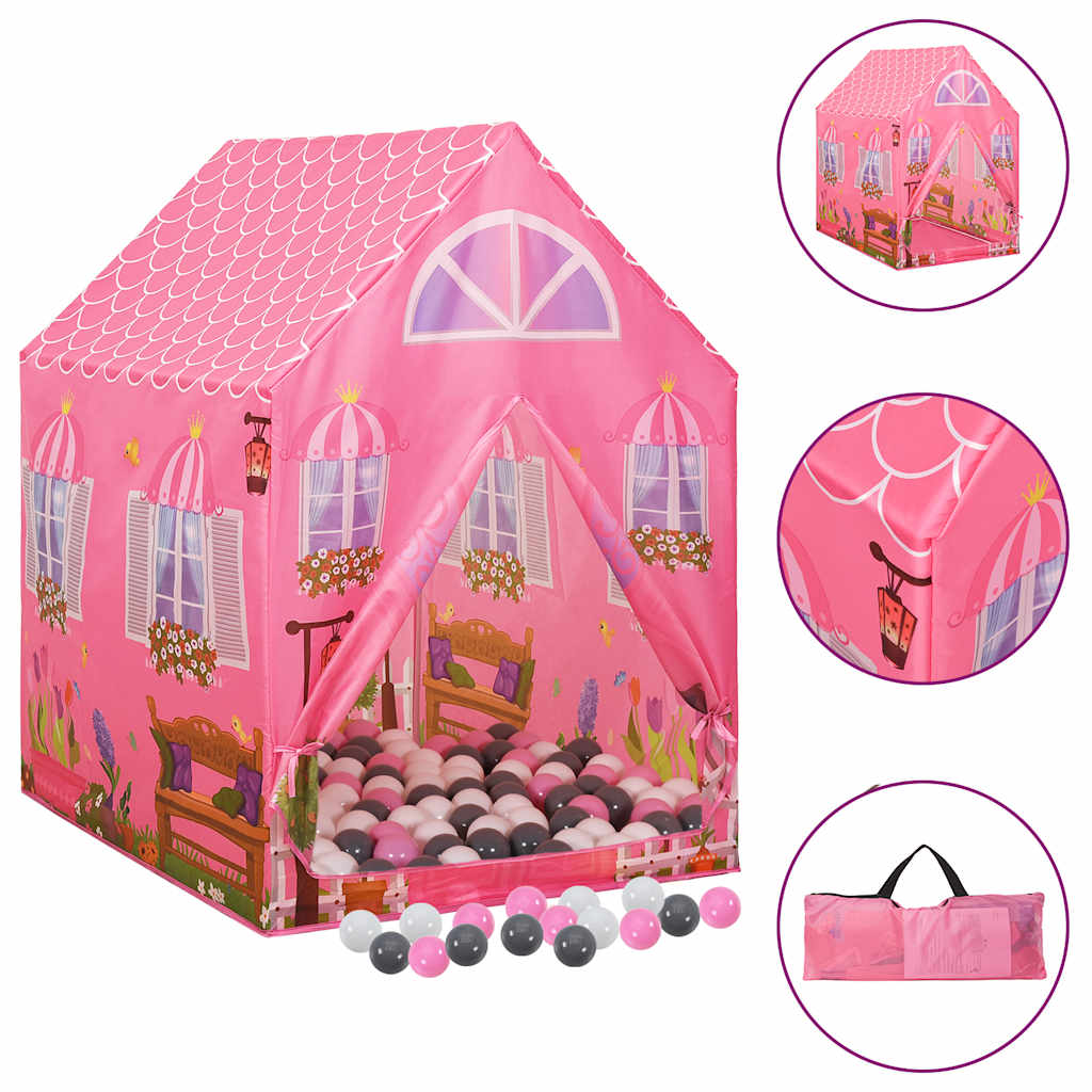 legetelt til børn 69x94x104 cm med 250 bolde pink billede