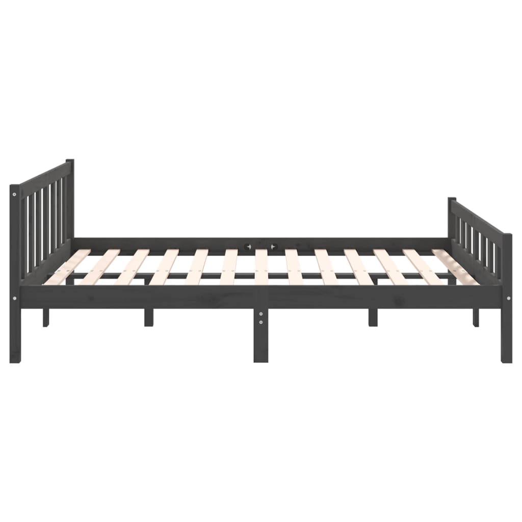 sengeramme 140x190 cm massivt træ grå