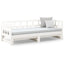 daybed med udtræk 2x(80x200) cm massivt fyrretræ hvid
