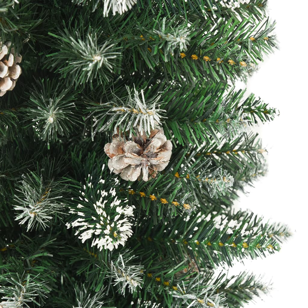 kunstigt smalt juletræ med juletræsfod 150 cm PVC