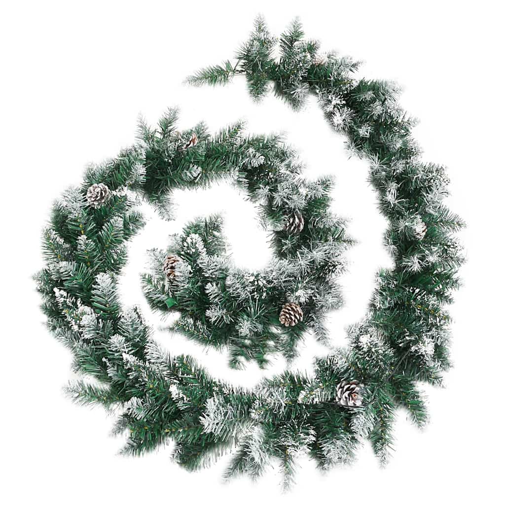 juleguirlande med LED-lys 2,7 m PVC grøn