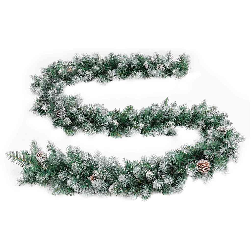 juleguirlande med LED-lys 2,7 m PVC grøn