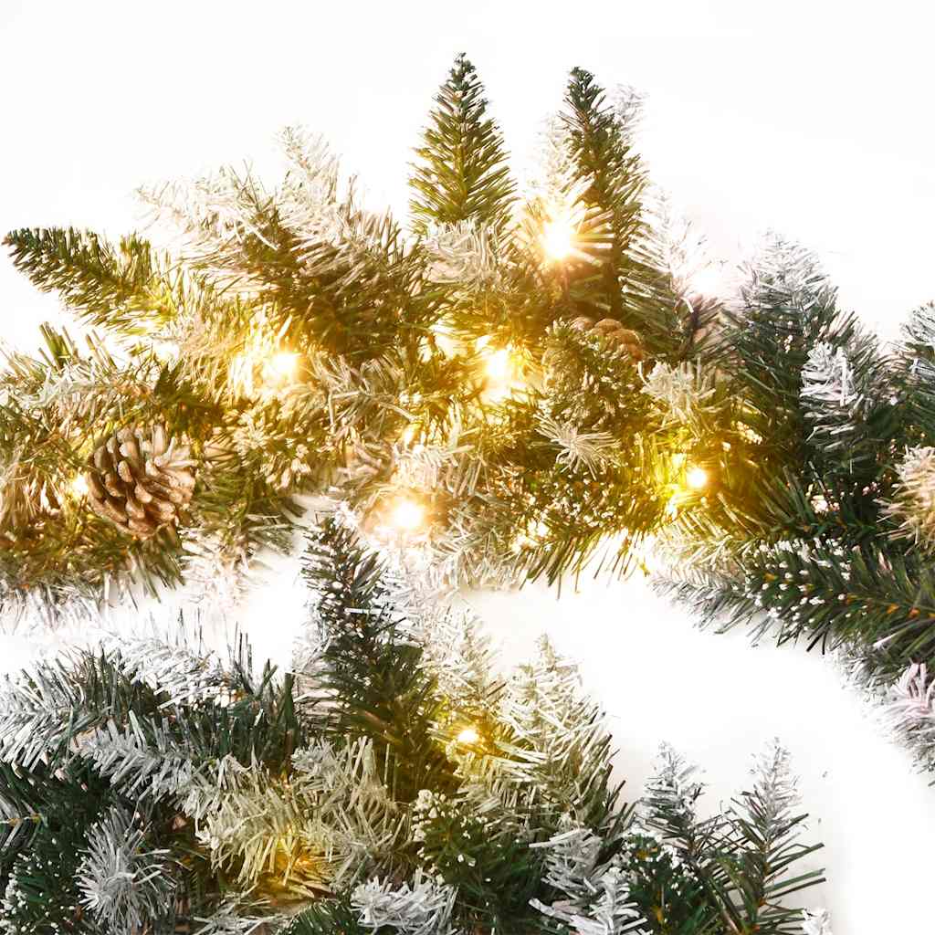 juleguirlande med LED-lys 2,7 m PVC grøn