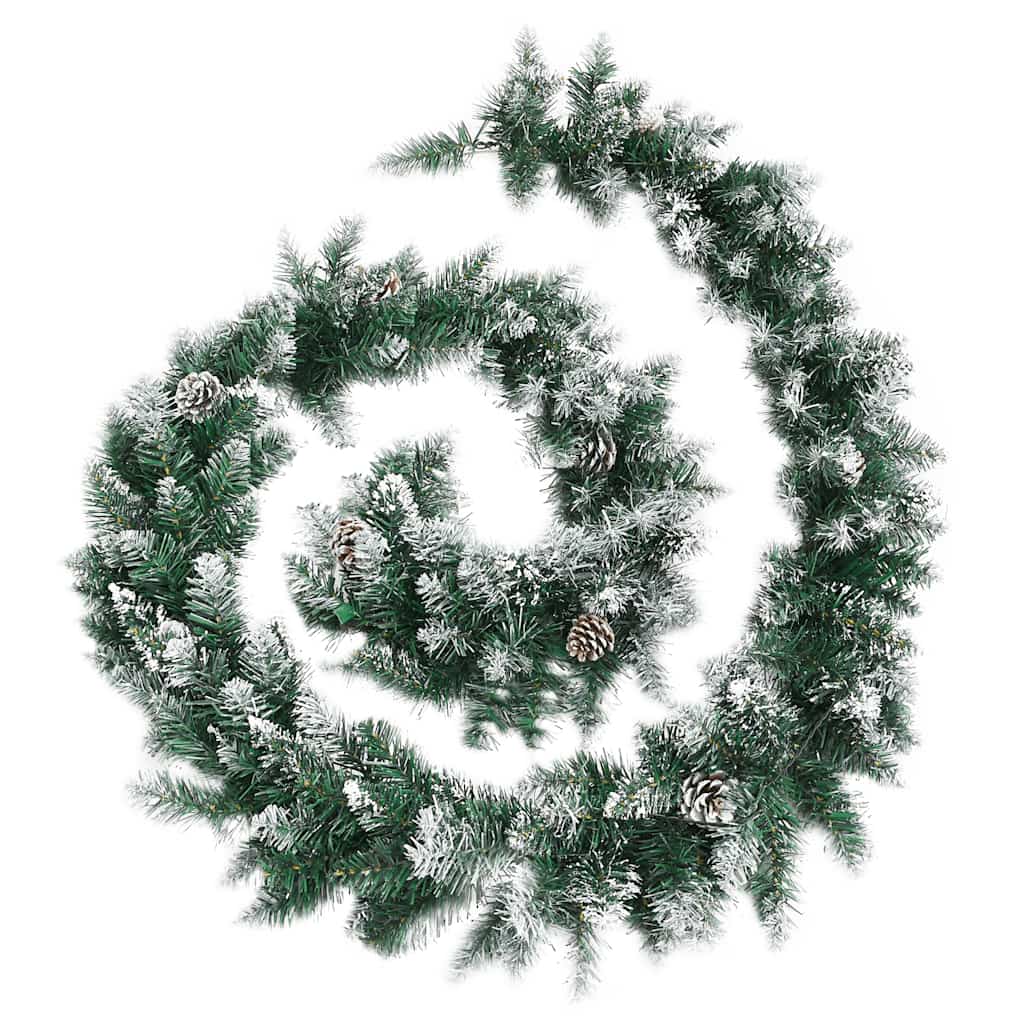 juleguirlande med LED-lys 5,2 m PVC grøn