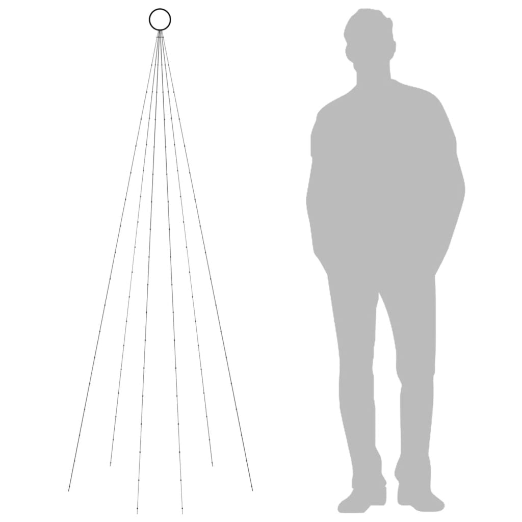 juletræ til flagstang 108 LED'er 180 cm varmt hvidt lys