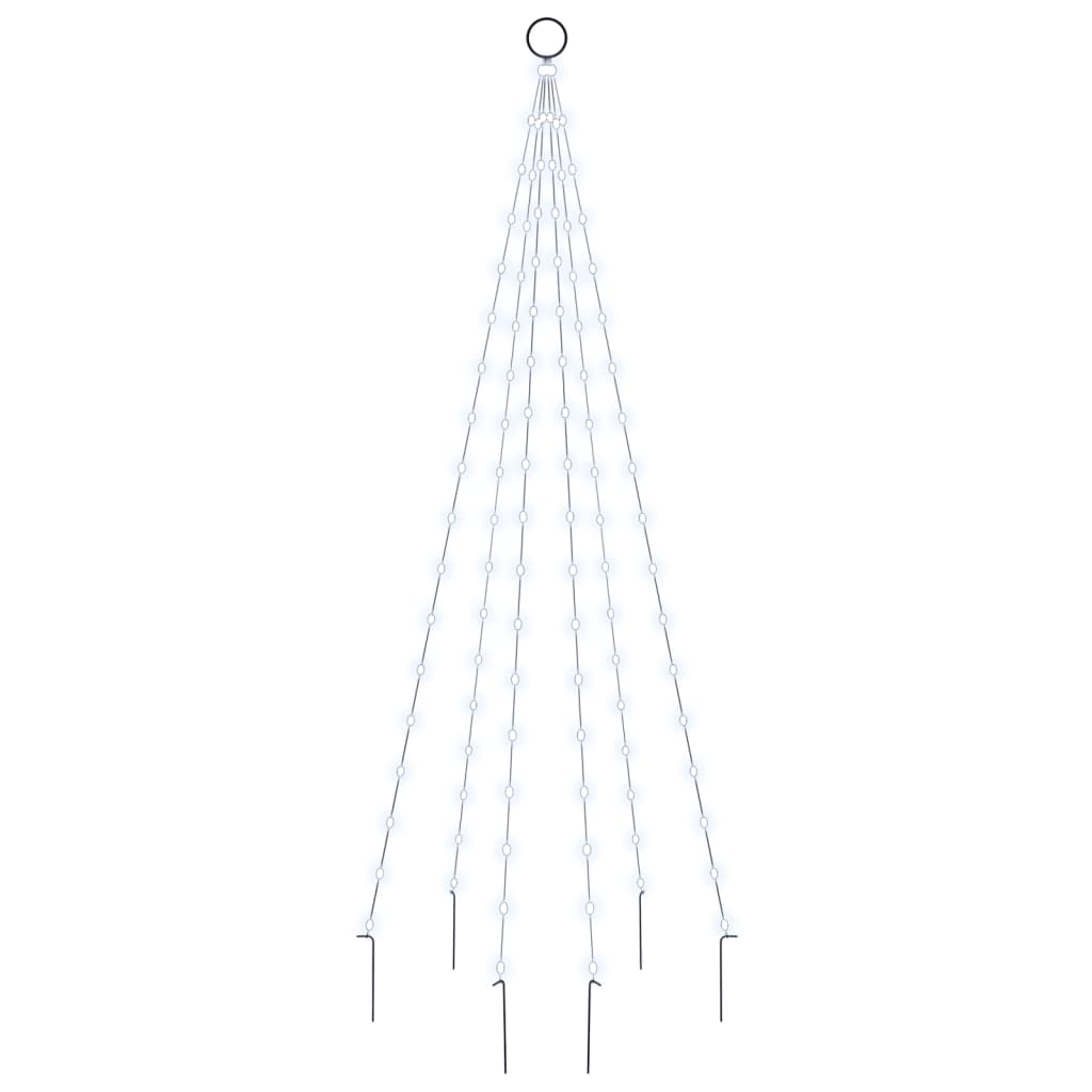 juletræ til flagstang 108 LED'er 180 cm koldt hvidt lys