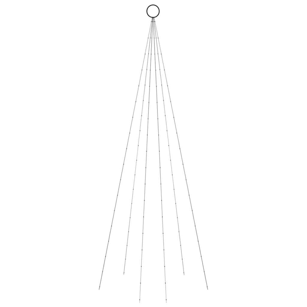 juletræ til flagstang 108 LED'er 180 cm koldt hvidt lys