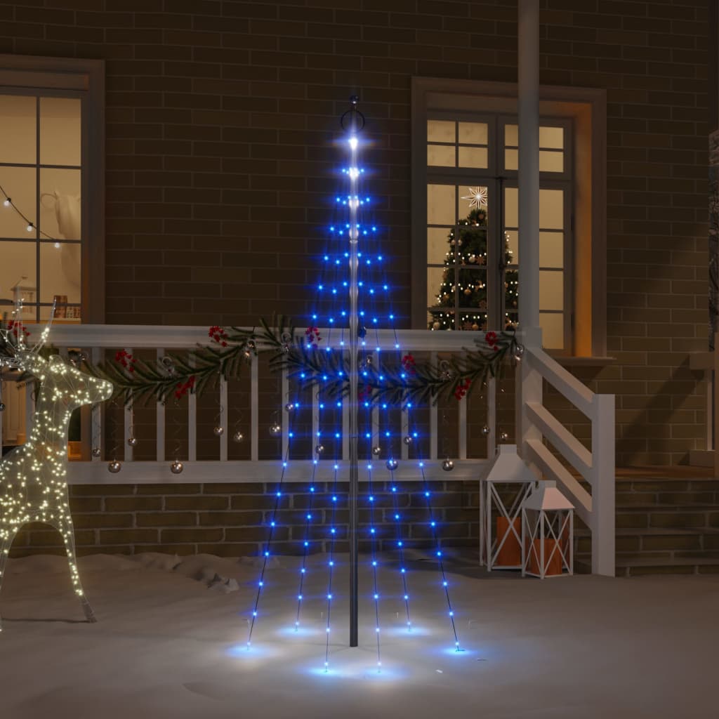 juletræ til flagstang 108 LED'er 180 cm blåt lys