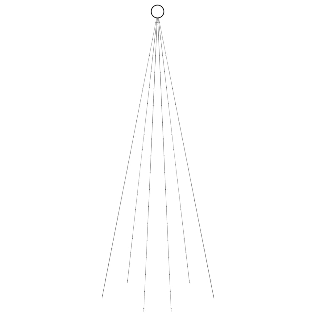 juletræ til flagstang 108 LED'er 180 cm farverigt lys