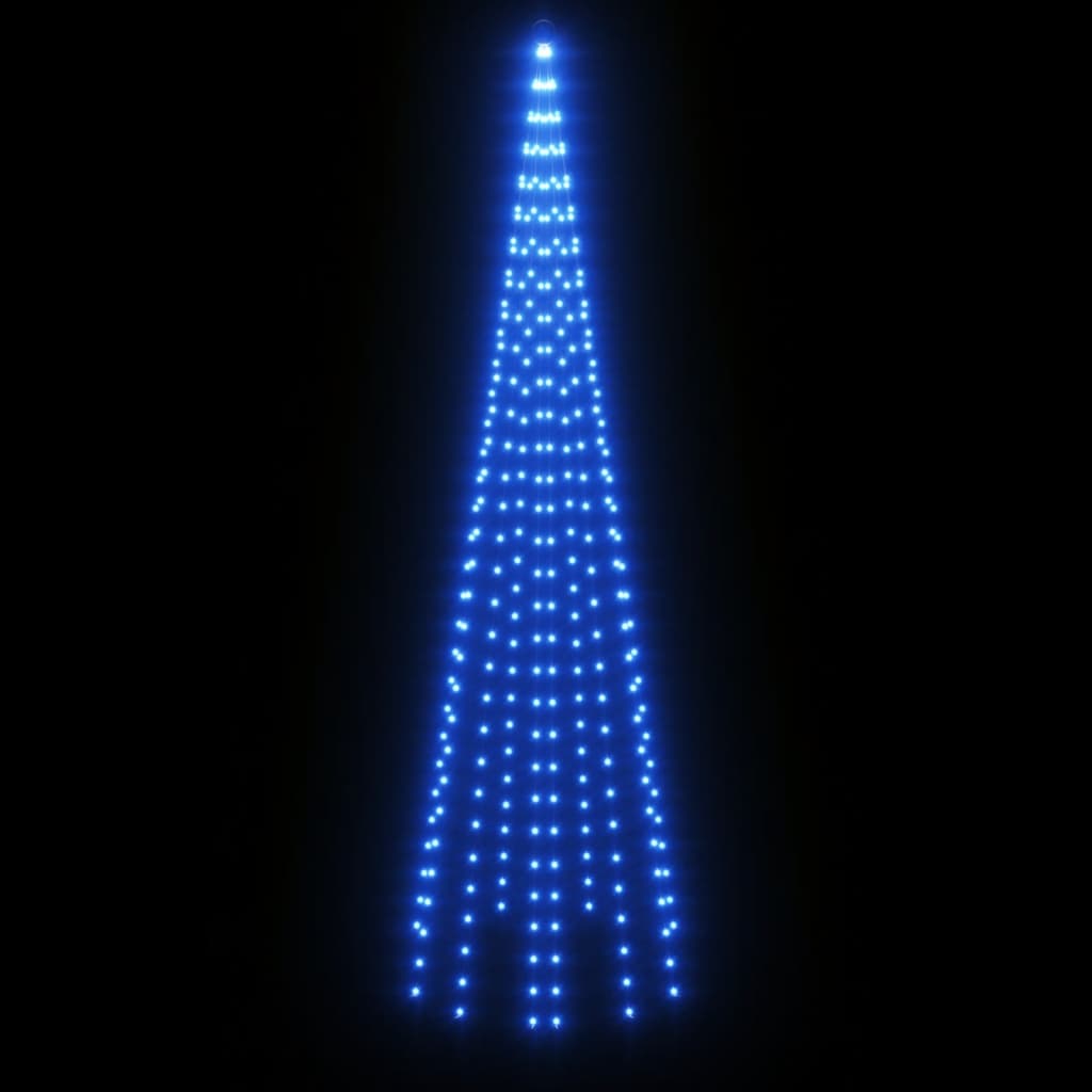 juletræ til flagstang 310 LED'er 300 cm blåt lys