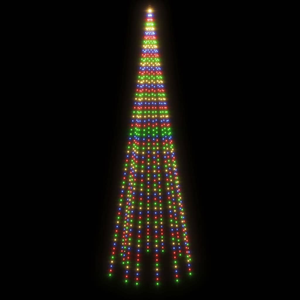 juletræ til flagstang 732 LED'er 500 cm farverigt lys