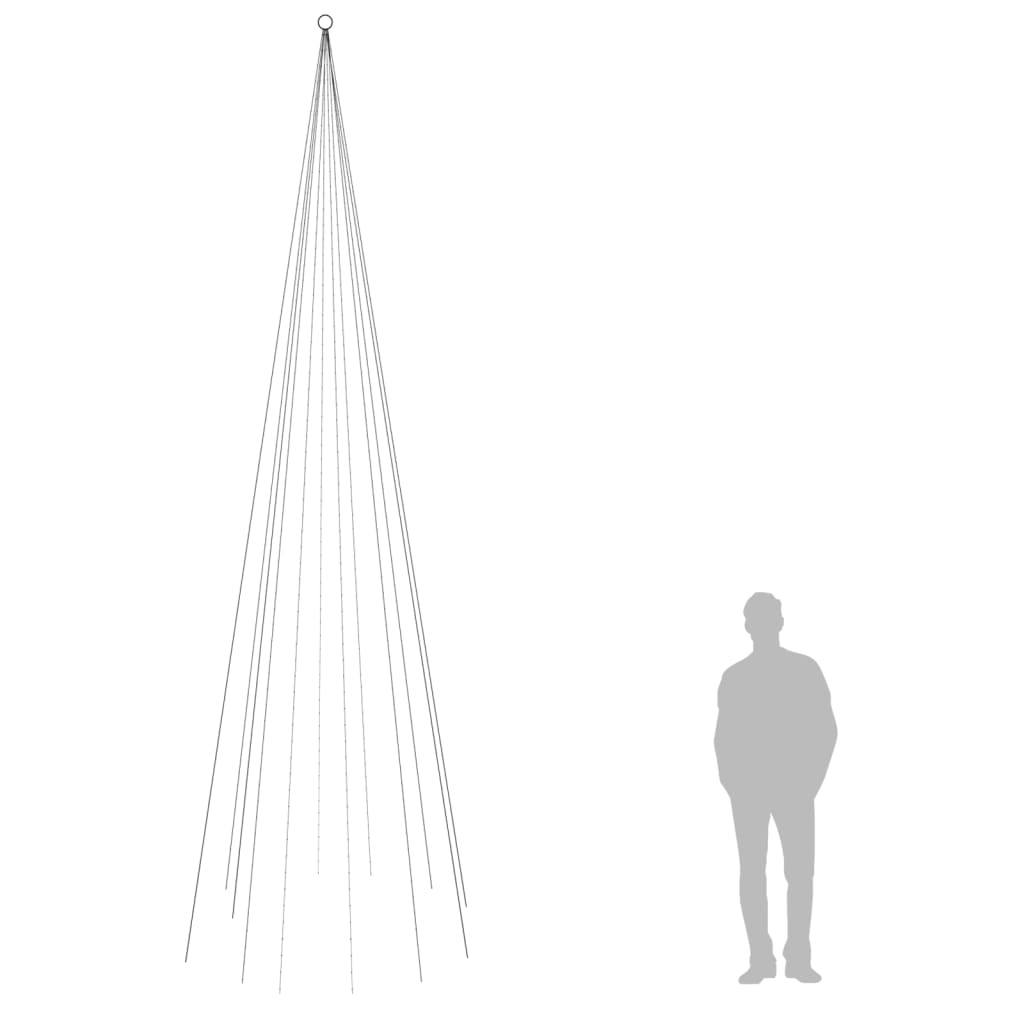 juletræ til flagstang 732 LED'er 500 cm farverigt lys