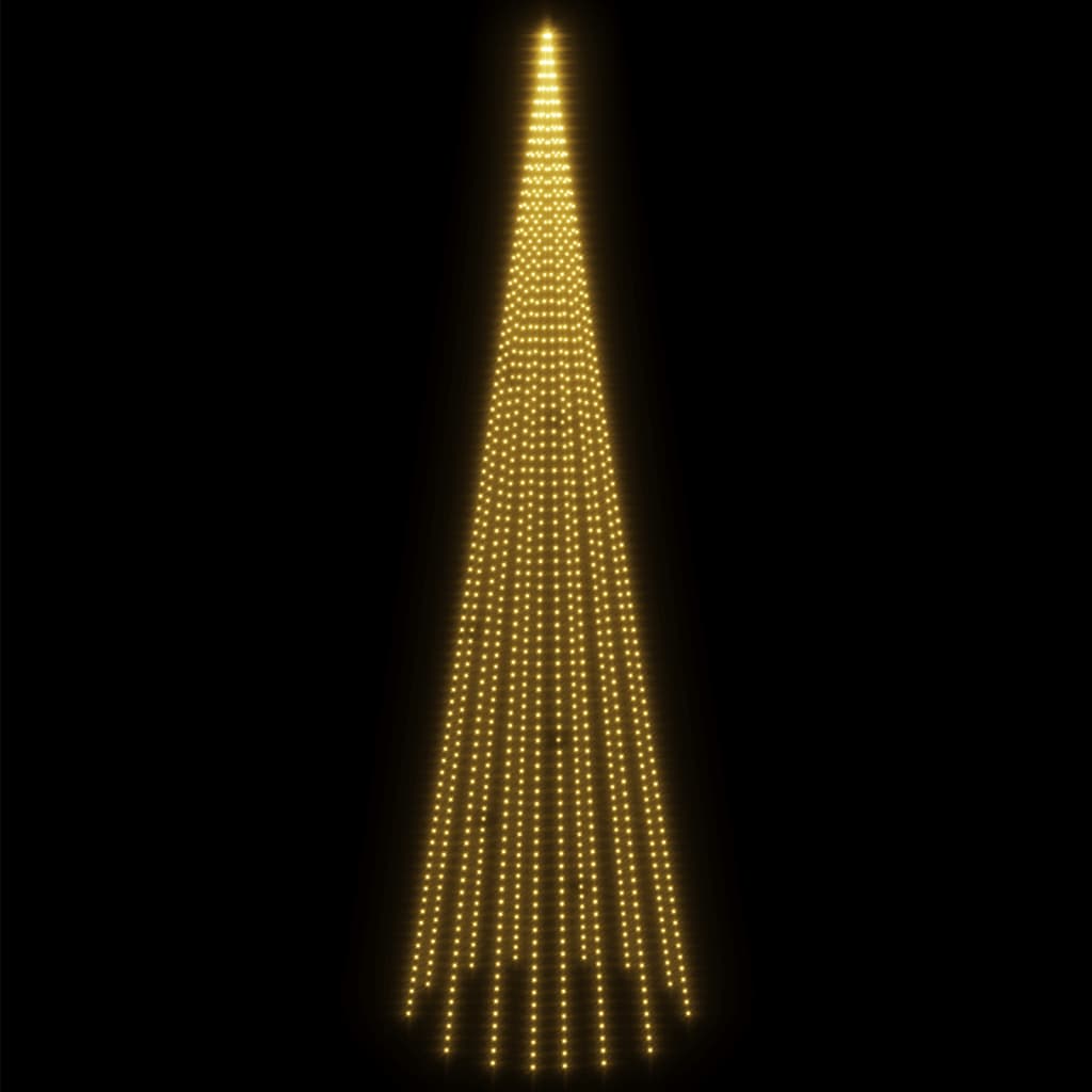 juletræ til flagstang 1134 LED'er 800 cm varmt hvidt lys