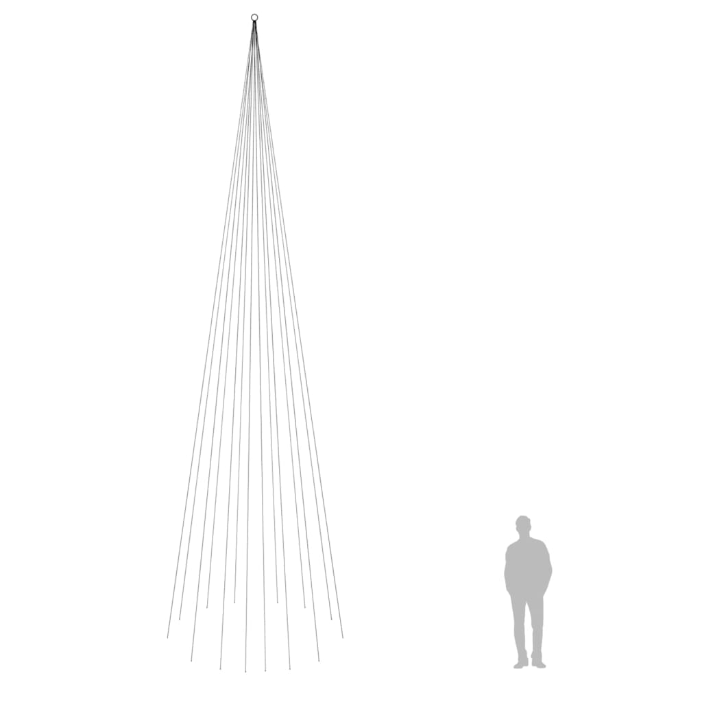 juletræ til flagstang 1134 LED'er 800 cm varmt hvidt lys