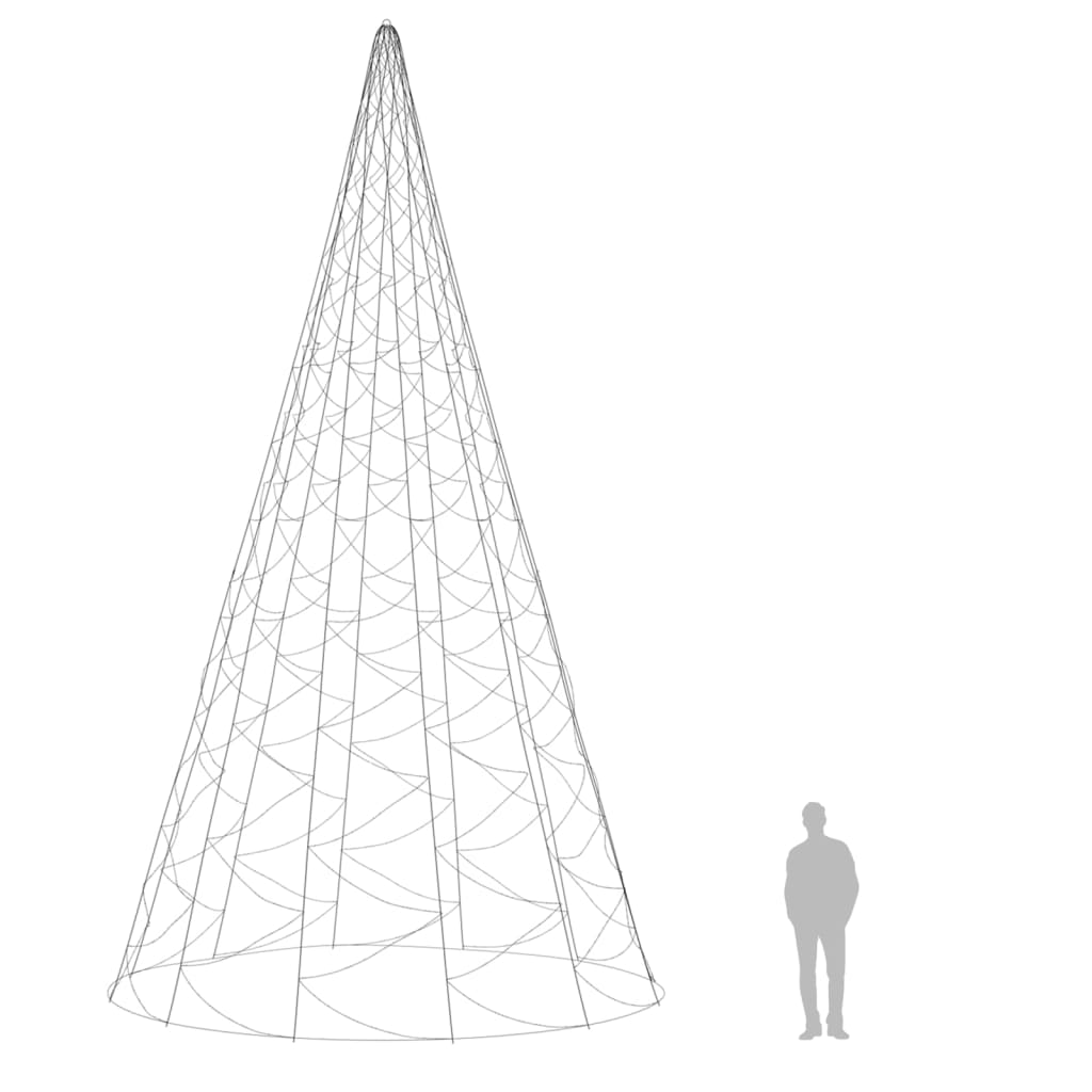 juletræ til flagstang 3000 LED'er 800 cm varmt hvidt lys