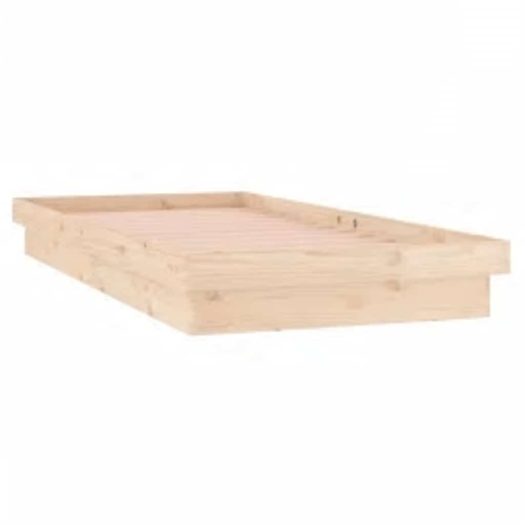 sengeramme med LED-lys 100x200 cm massivt træ