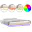 sengeramme med LED-lys 150x200 cm kingsize massivt træ