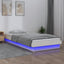 sengeramme med LED-lys 90x190 cm Single massivt træ hvid