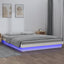 sengeramme med LED-lys 120x190 cm Small Double massivt træ hvid