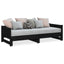 daybed med udtræk 2x(90x200) cm massivt fyrretræ sort