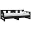 daybed med udtræk 2x(90x190) cm massivt fyrretræ sort