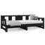 daybed med udtræk 2x(90x190) cm massivt fyrretræ sort